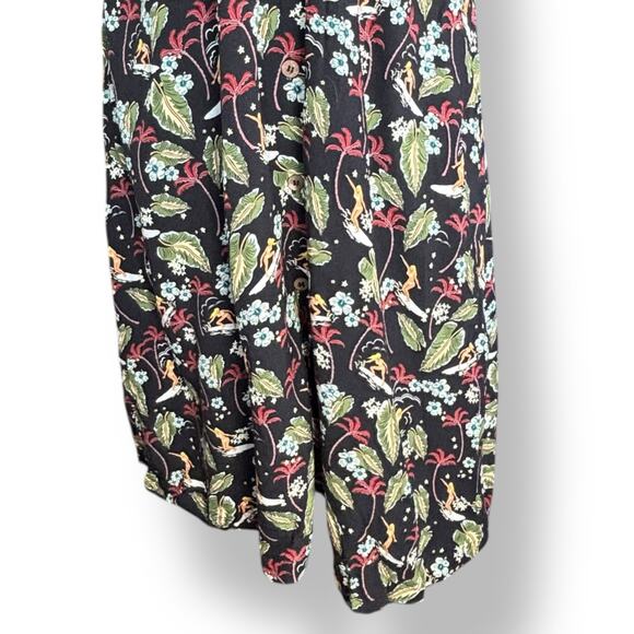 A.P.C. Floral Midi Dress - Black and Green - Picture 4 of 13